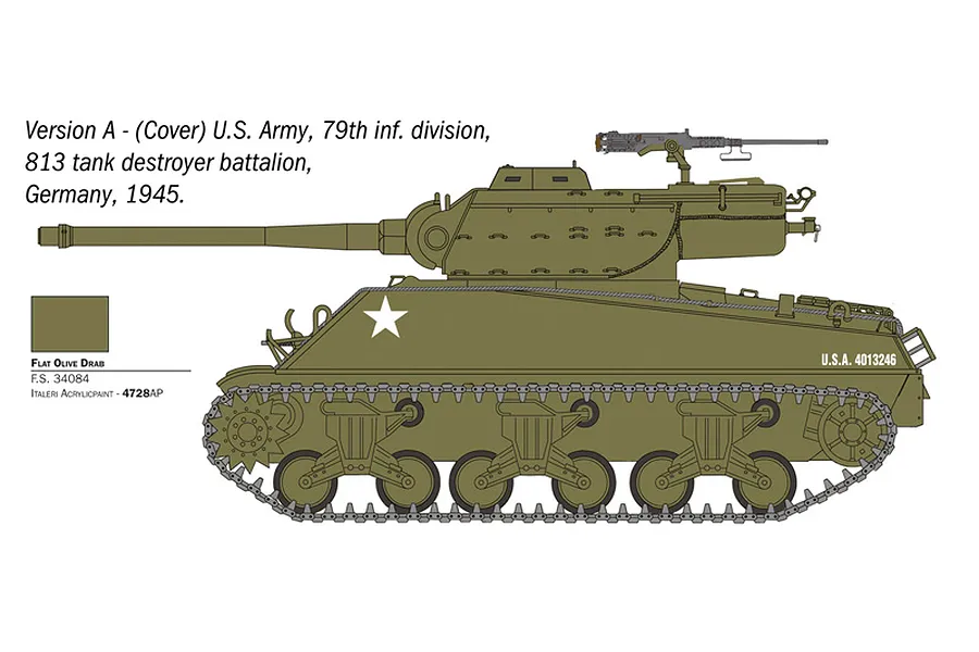 Italeri 1/35 M36B1 90mm Gun Motor Carriage Scaled Plastic Model Kit image 3