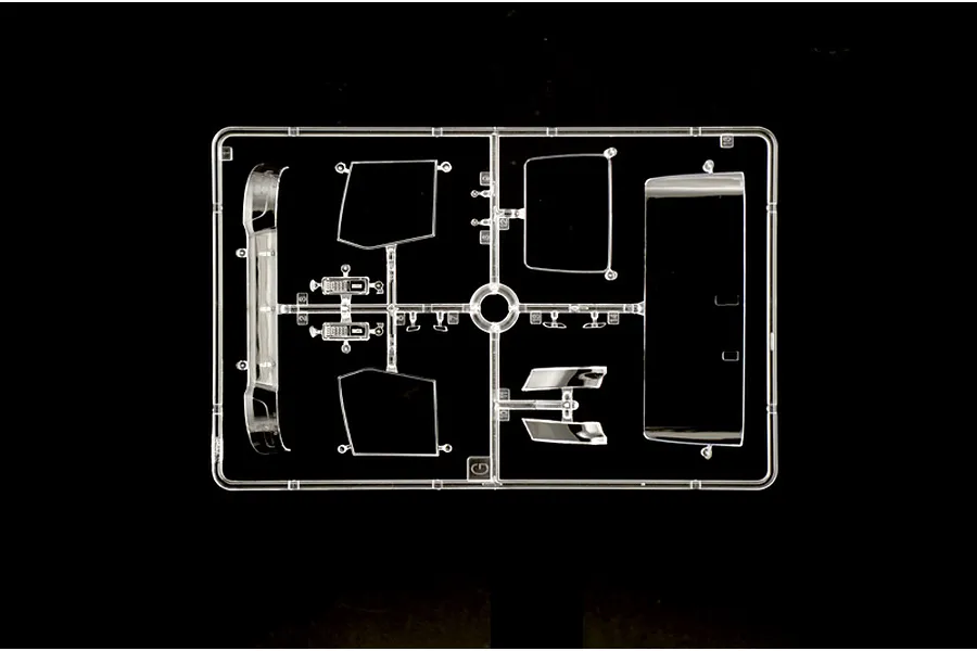 Clear plastic model parts sprue for Italeri 1/24 Iveco S-Way Abarth show truck kit.