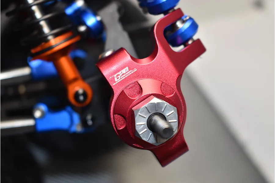 GPM Aluminium Front Steering Hubs 2Pcs - Blue image 2