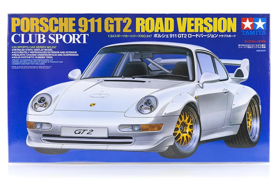 Tamiya 1/24 Porsche 911 GT2 Road Version Club Sport Scaled Plastic Model Kit image 16410
