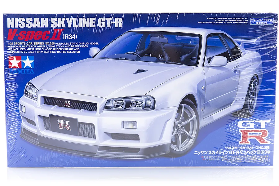 Tamiya 1/24 Nissan Skyline R34 GT-R V-spec II Scaled Plastic Model Kit image 16420
