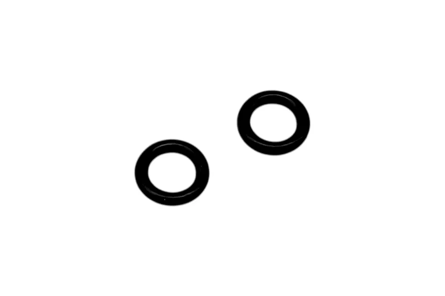 Two black rubber O-rings shown against a plain white background in a studio shot.