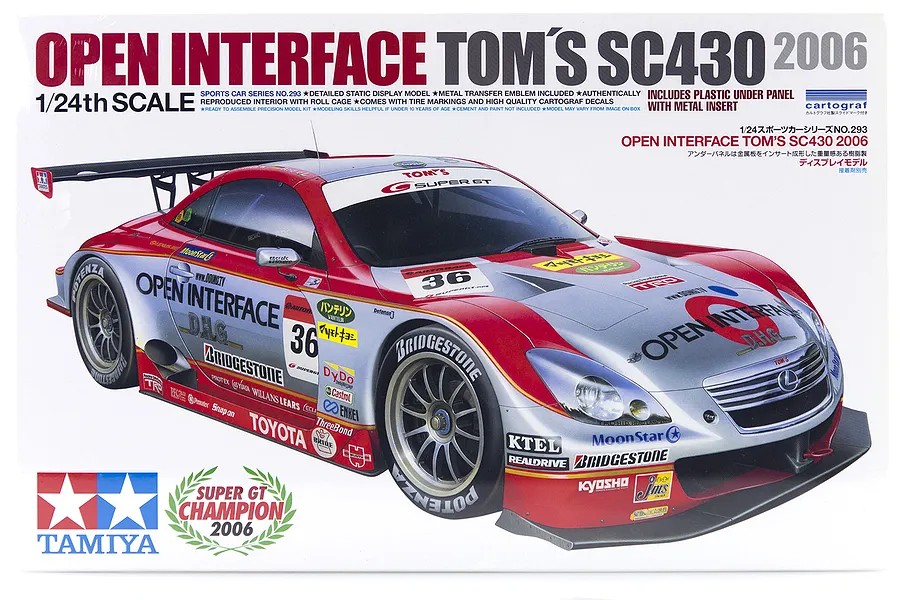 Tamiya 1/24 Lexus SC430 2006 Tom&amp;#039;s Open Interface Plastic Model Kit image 16436