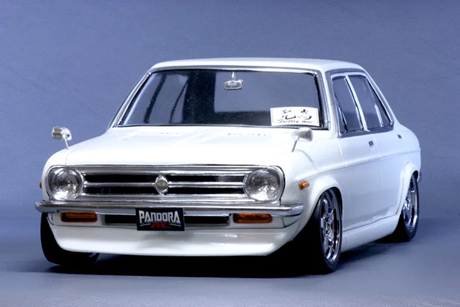Pandora RC 1/10 Datsun Sunny 4Dr Unpainted Body Shell - Clear image 12