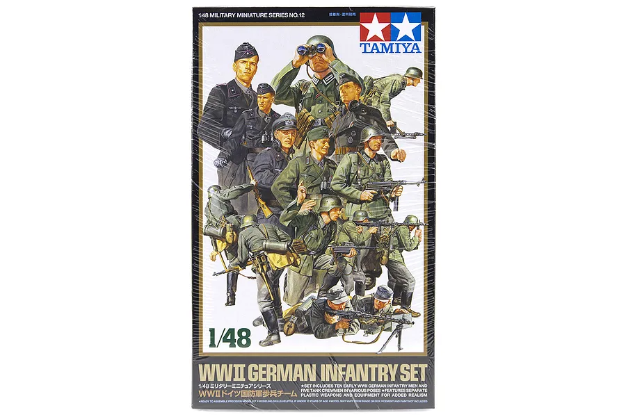 Tamiya 1/48 German WWII Infantry Set Scaled Plastic Model Kit image 16604