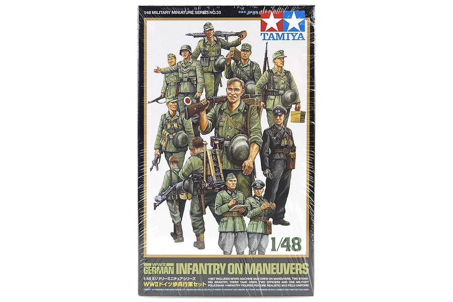 Tamiya 1/48 German WWII Infantry on Manoeuvrers Scaled Plastic Model Kit image 16609