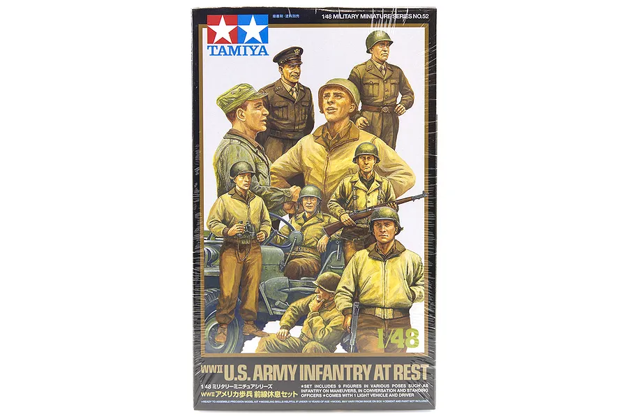 Tamiya 1/48 U.S. WWII Army Infantry At Rest Scaled Plastic Model Kit image 16611