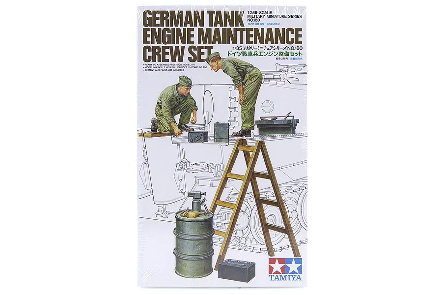 Tamiya 1/35 German Tank Engine Maintenance Crew Set Scaled Plastic Model Kit image 16629