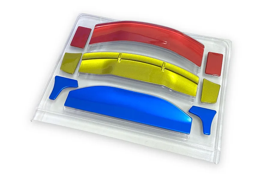 Pandora RC GT Wing Set 3400 unpainted or colored RC wing parts in clear plastic blister packaging.