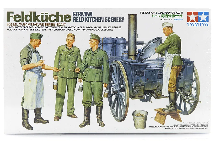 Tamiya 1/35 German Feldkuche Field Kitchen Scenery Scaled Plastic Model Kit image 16647