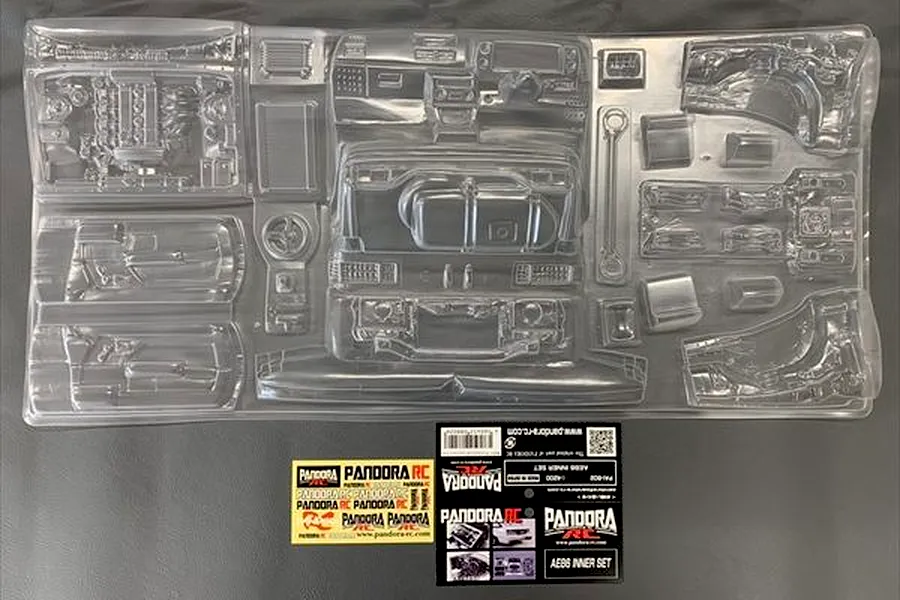 Pandora RC 1/10 Inner Set General Purpose (S13 Type) Unpainted Body Shell - Clear image 2