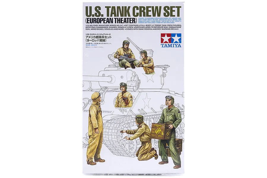 Tamiya 1/35 U.S. European Theatre Tank Crew Set Scaled Plastic Model Kit image 16665