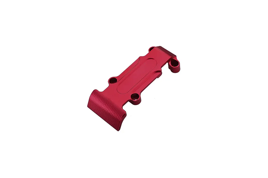 GPM 1/16 aluminium rear skid plate in red, shown against a plain white background.