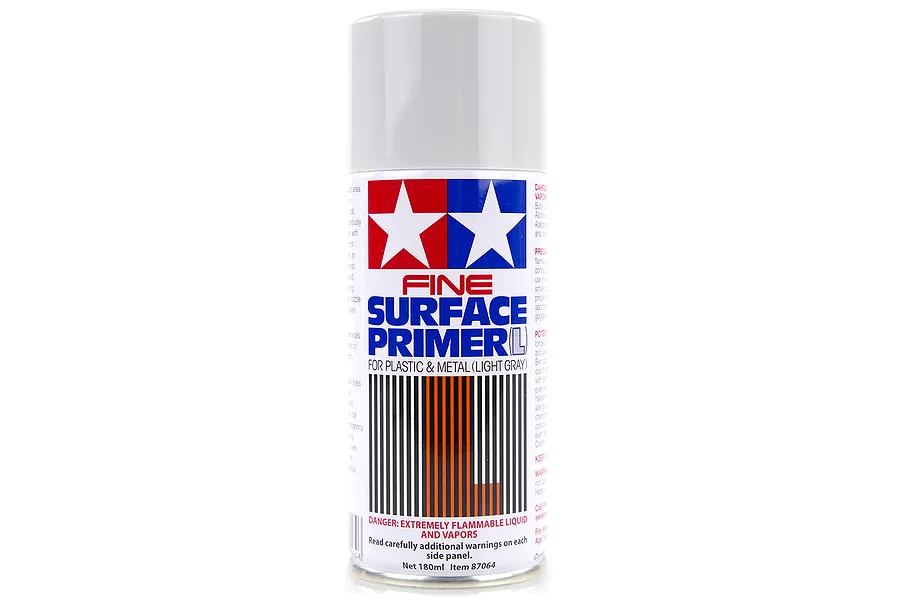 Tamiya Light Gray Fine Surface Primer Large Spray for Plastic &amp;amp; Metal 180ml image 16840