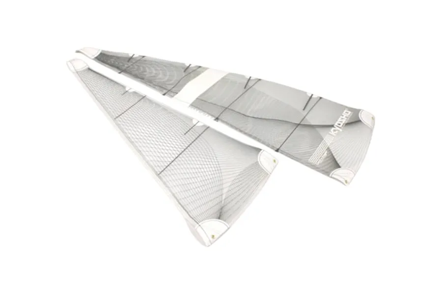 Kyosho sail set featuring two patterned boat sails laid out against a white background.