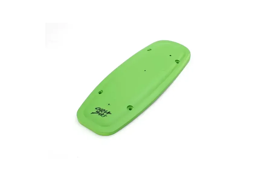 Bright green Kyosho surf board main hatch spare part shown on a clean white background.