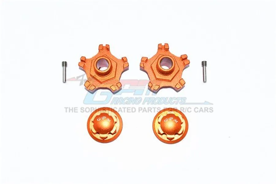 GPM Aluminium Clawed Wheel +6mm Off-Set 17mm Hexes and Wheel Nuts 4Pcs - Orange image 1