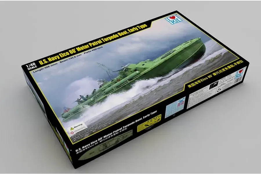 I Love Kit 1/48 scale US Navy Elco 80' Motor Patrol Torpedo Boat model kit box packaging.