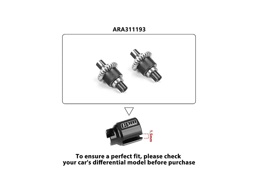 GPM Medium Carbon Steel Front or Rear Diff Outdrives 2Pcs - Black image 2
