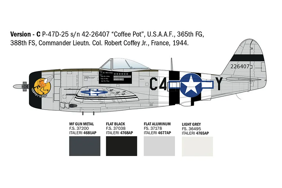 Italeri 1/48 P-47D Thunderbolt (E.T.O) Fighter Scaled Plastic Model Kit image 5