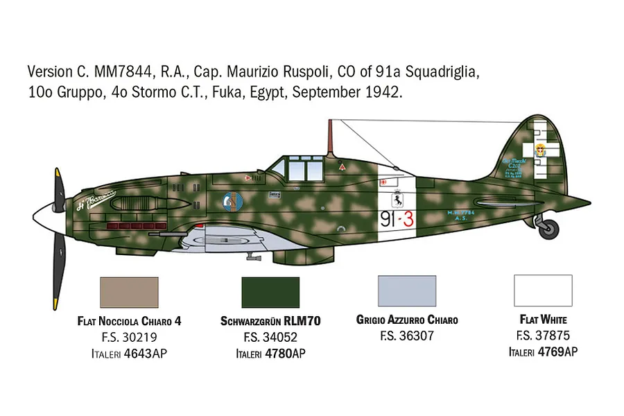 Italeri 1/72 MC.202 Folgore Aces Fighter Scaled Plastic Model Kit with Super Decal Sheet image 4