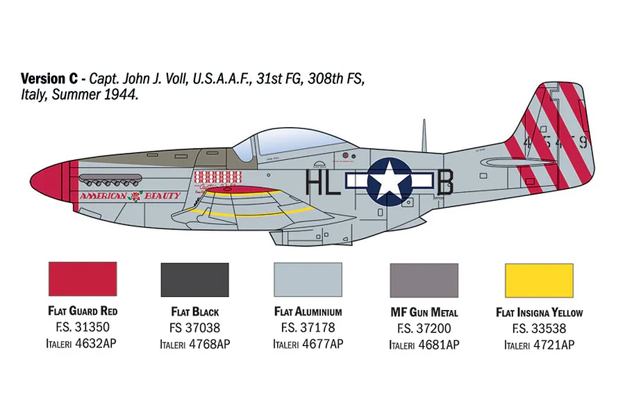 Italeri 1/72 P-51D Mustang Aces Fighter Scaled Plastic Model Kit with Super Decal Sheet image 4