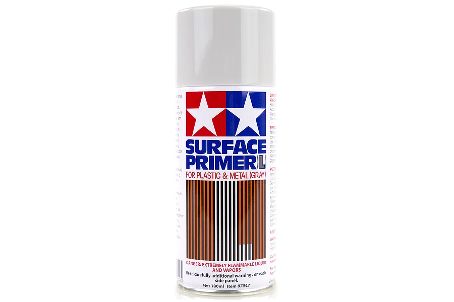 Tamiya Surface Primer (L) Spray for Plastic &amp;amp; Metal (Gray) 180ml image 16905