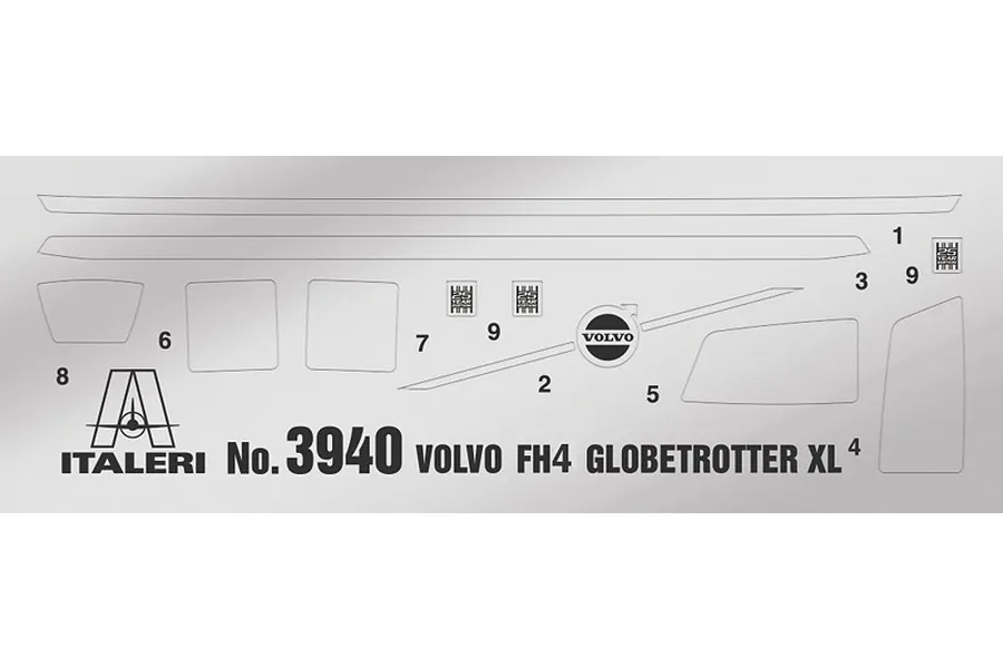 Italeri 1/24 Volvo FH Low Roof Truck Scaled Plastic Model Kit with Chromed Stickers and Photo Etched Parts image 4