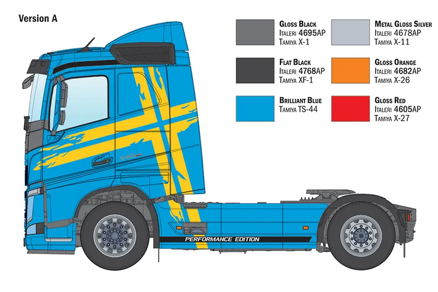 Italeri 1/24 Volvo FH Low Roof Truck Scaled Plastic Model Kit with Chromed Stickers and Photo Etched Parts image 5