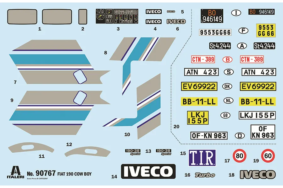 Italeri 1/24 IVECO Cow-Boy Semi Truck Scaled Plastic Model Kit image 13