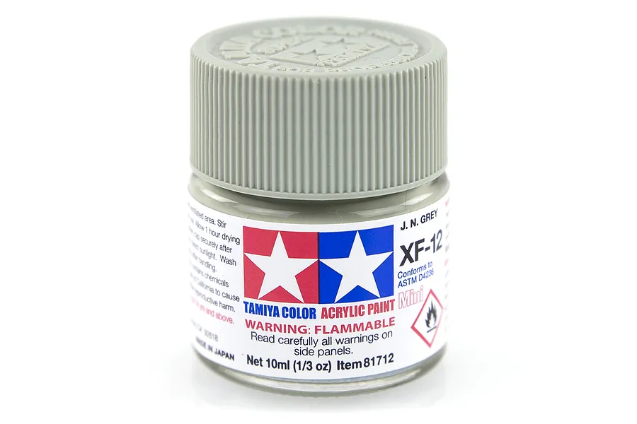 Tamiya XF-12 J.N. Grey Flat Acrylic Paint 10ml image 16920