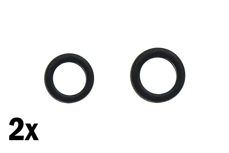Two black rubber O-rings or small tires shown against a plain white background with a 2x label.