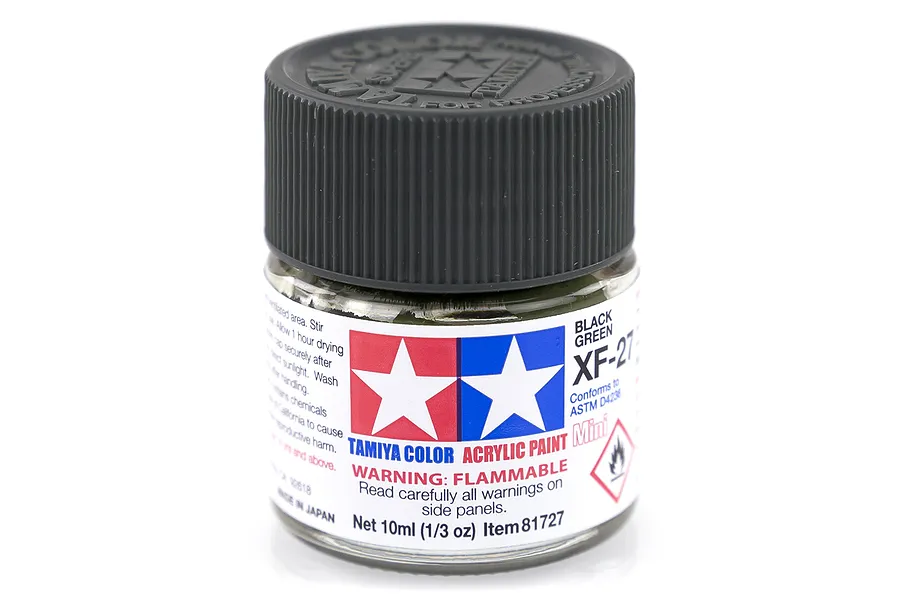 Tamiya XF-27 Black Green Flat Acrylic Paint 10ml image 16926