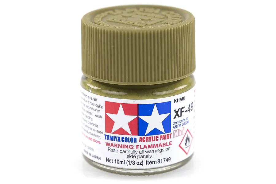 Tamiya XF-49 Khaki Flat Acrylic Paint 10ml image 16929
