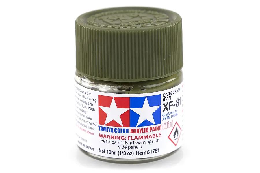 Tamiya XF-81 Dark Green 2 (RAF) Flat Acrylic Paint 10ml image 16932