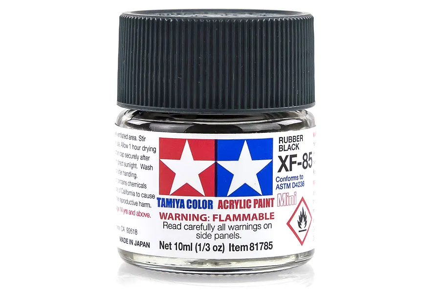 Tamiya XF-85 Rubber Black Flat Acrylic Paint 10ml image 16935