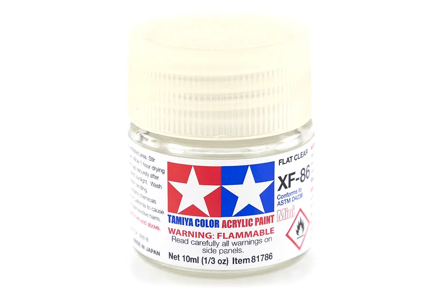 Tamiya XF-86 Flat Clear Flat Acrylic Paint 10ml image 16936