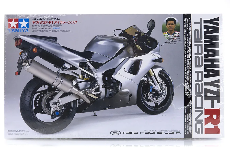 Tamiya 1/12 Yamaha YZF-R1 Taira Racing Motorcycle Plastic Model Kit image 16947