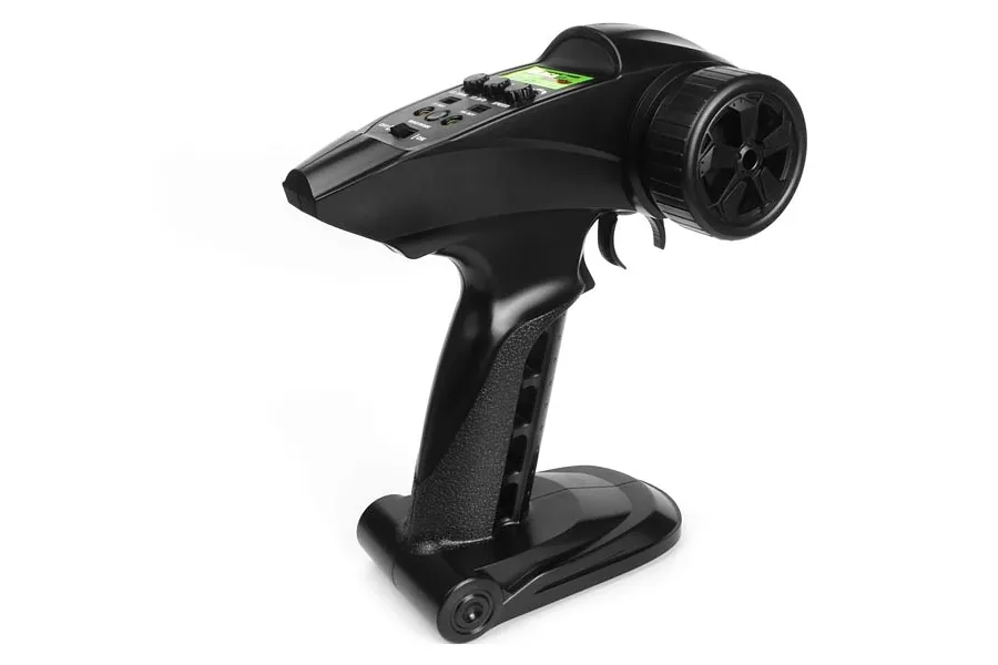 BlackZon 2.4GHz pistol grip RC transmitter shown angled against a solid white background.