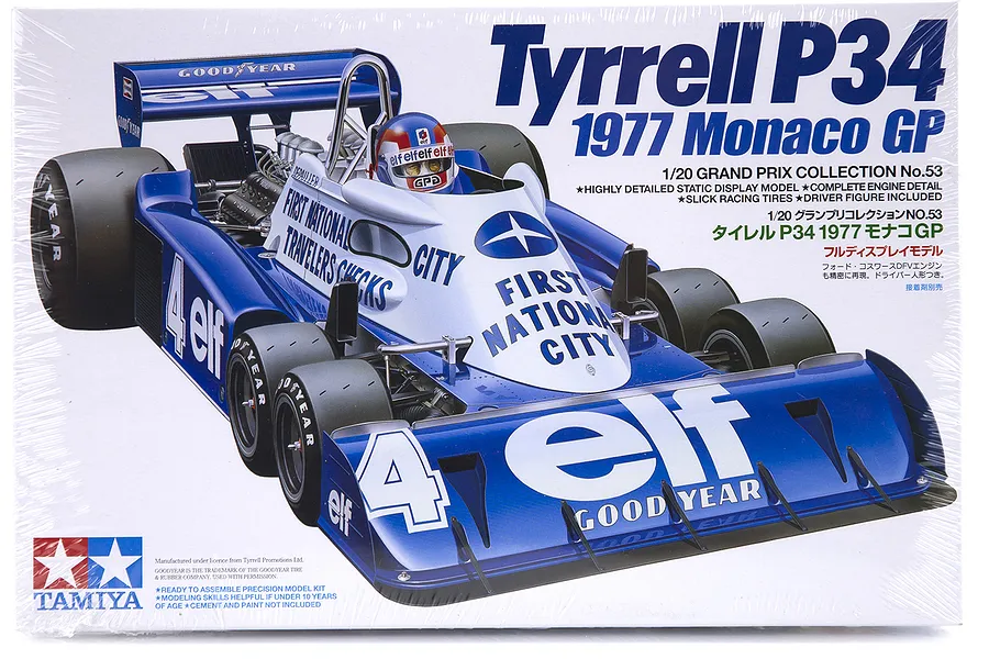 Tamiya 1/20 Tyrrell P34 1977 Monaco GP F1 Plastic Model Kit image 16977