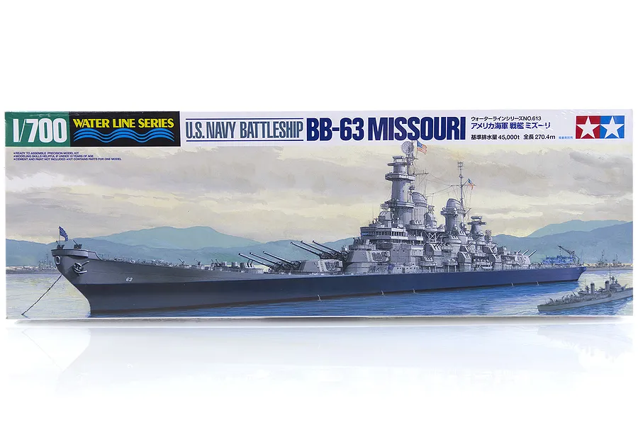 Tamiya 1/700 U.S. BB-63 Missouri Battleship (Waterline Series) Scaled Plastic Model Kit image 16987