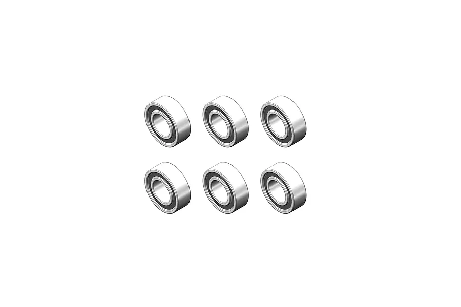 Set of six RGT rubber shielded ball bearings displayed in a two-by-three grid on a clean white background.