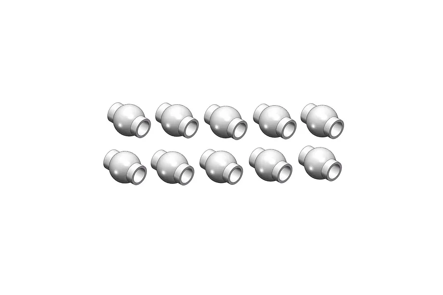 Ten white toothed pivot balls shown in a neat two-row arrangement against a plain white background.