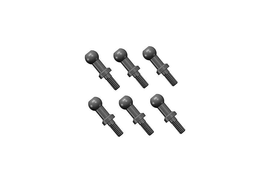 Set of six RGT upper shock ball joint screws in a clean studio product render against a white background.