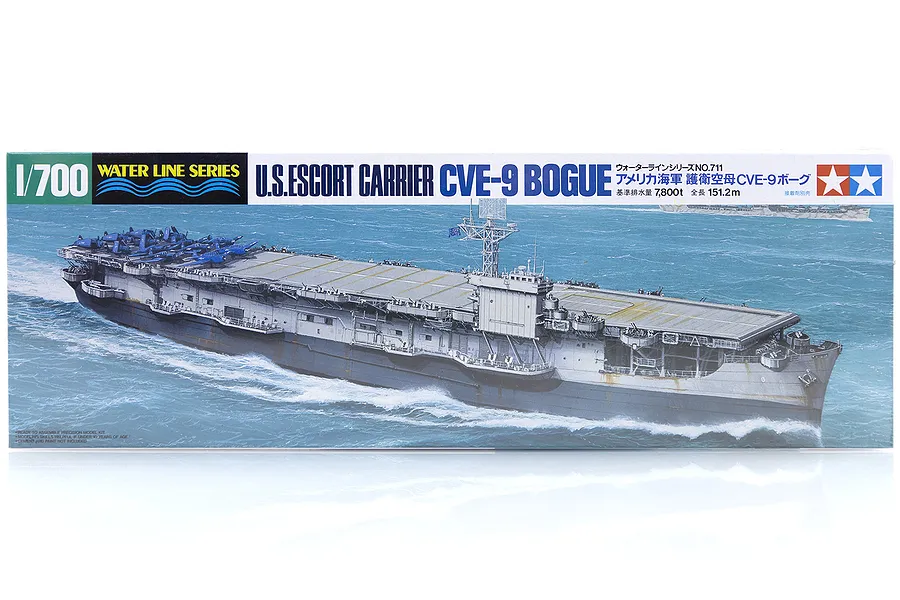 Tamiya 1/700 U.S. CVE-9 Bogue Escort Carrier (Waterline Series) Plastic Model Kit image 16991