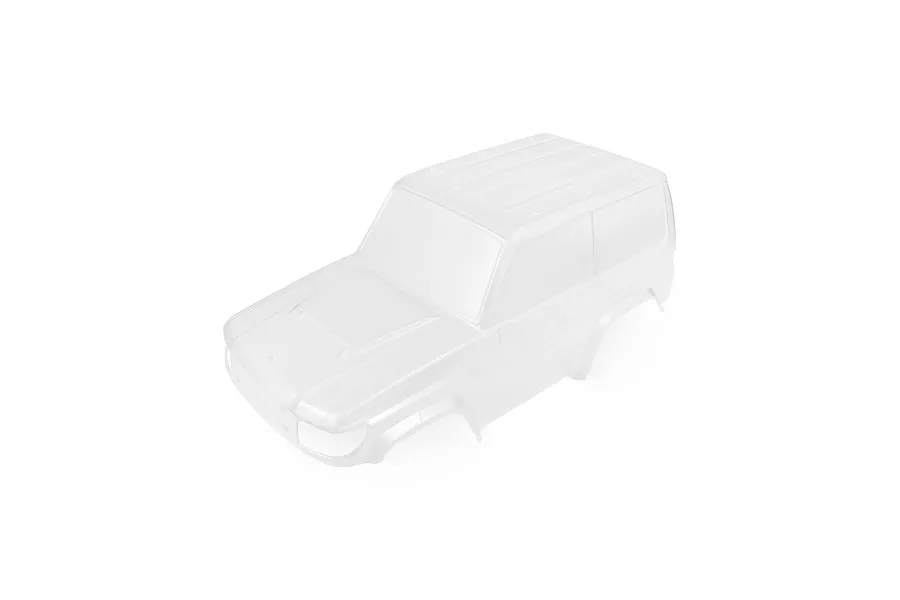 Clear unpainted RC crawler body shell for the RGT 1/10 Intruder displayed on a white background.