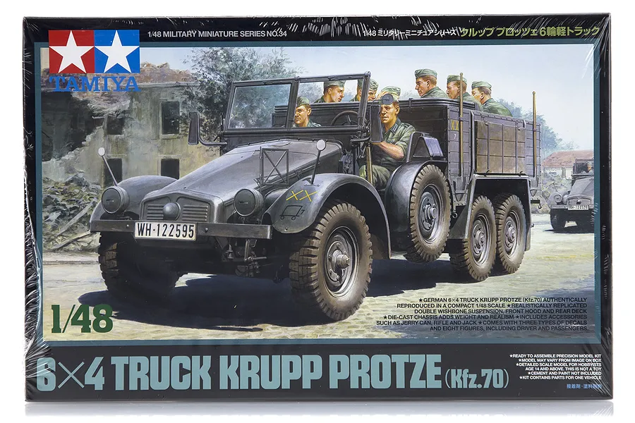 Tamiya 1/48 German Krupp Protze 6x4 Truck (Kfz.70) Scaled Plastic Model Kit image 17011