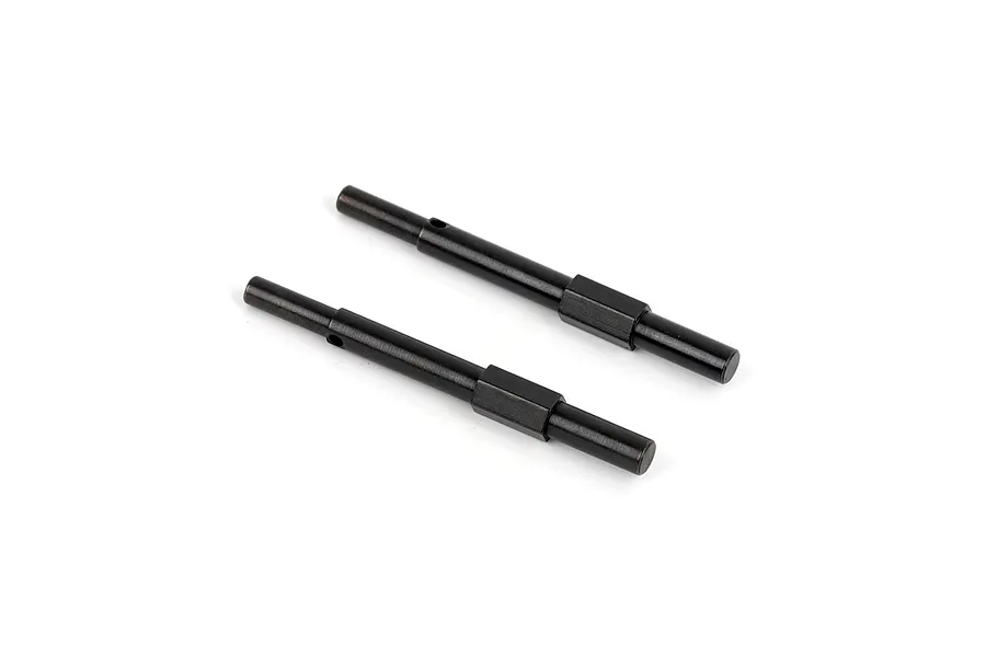 Two black metal RGT transmission shafts shown against a plain white background.