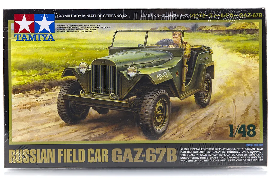 Tamiya 1/48 Russian Gaz-67B Field Car Scaled Plastic Model Kit image 17017