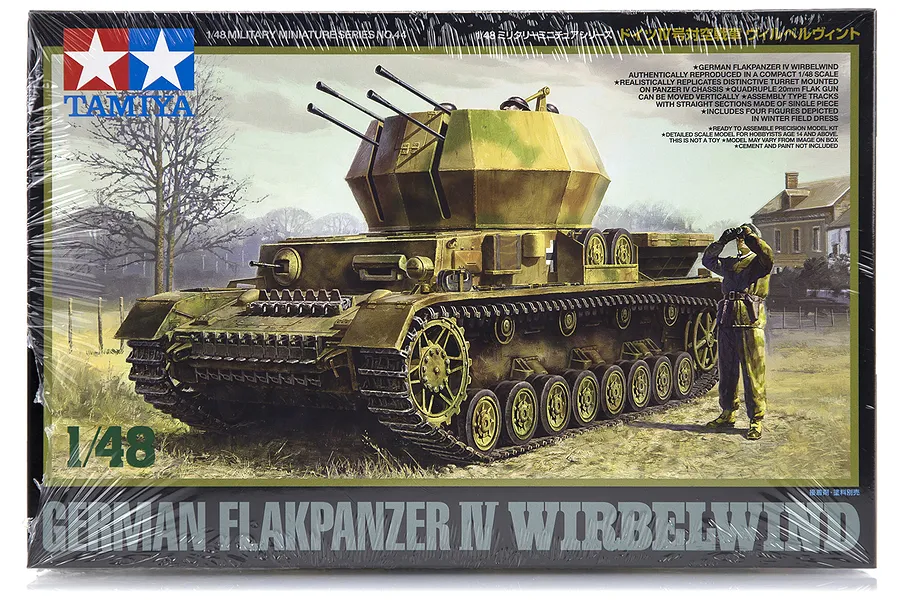 Tamiya 1/48 German Flakpanzer IV Wirbelwind Anti-Aircraft Gun Scaled Plastic Model Kit image 17019